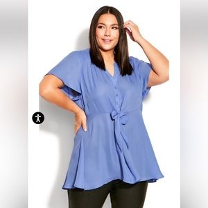 Avenue Peplum Tie Blouse size 18